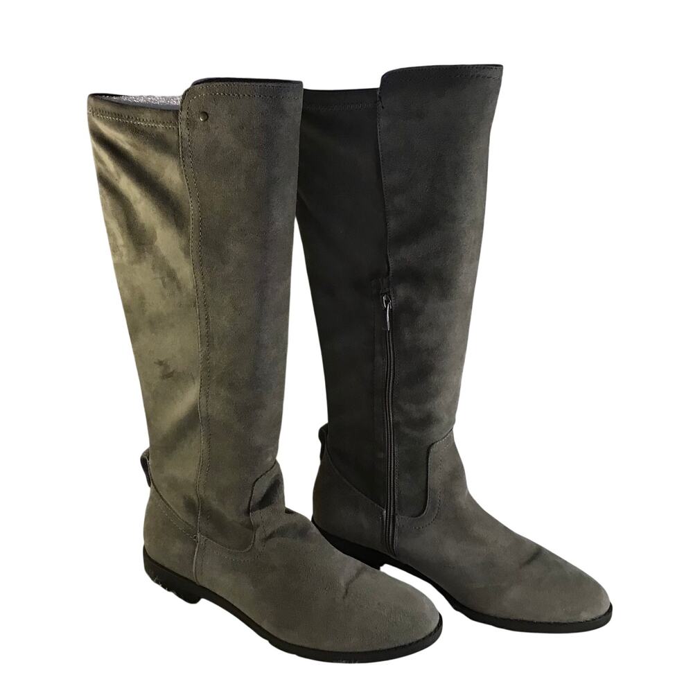 Very Volatile Faux Suede Gray Boots Women’s SZ 10